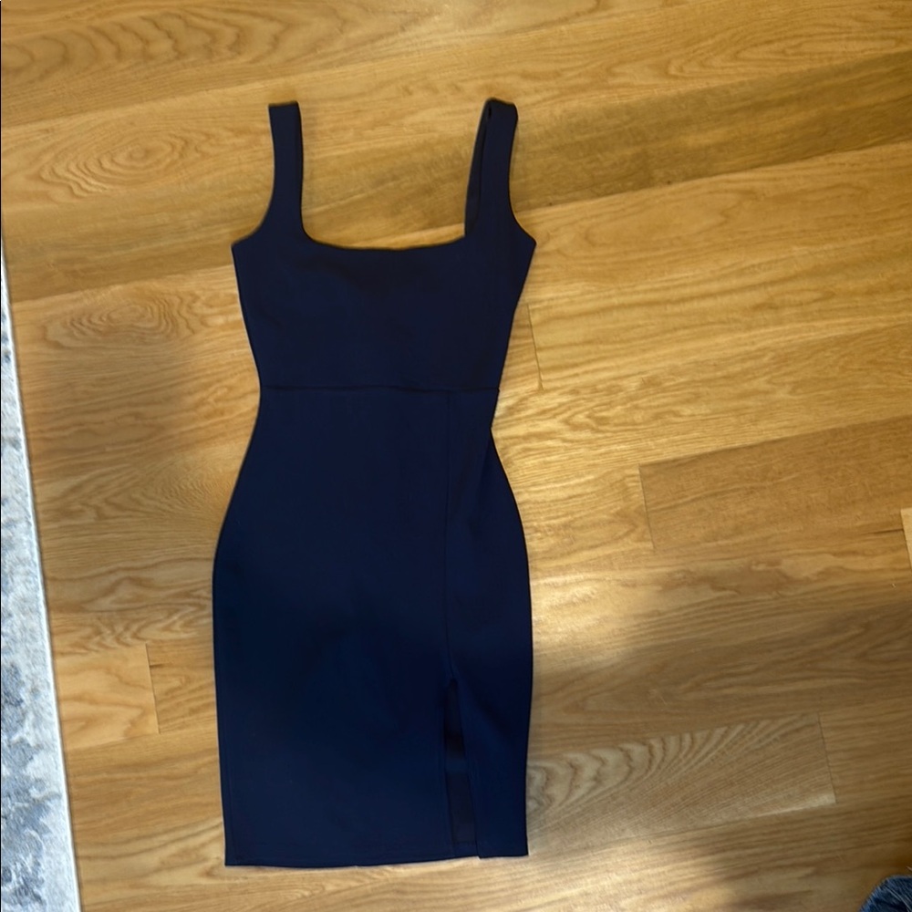 Missguided Blue Sheath Mini Dress Square Neck Sleeveless